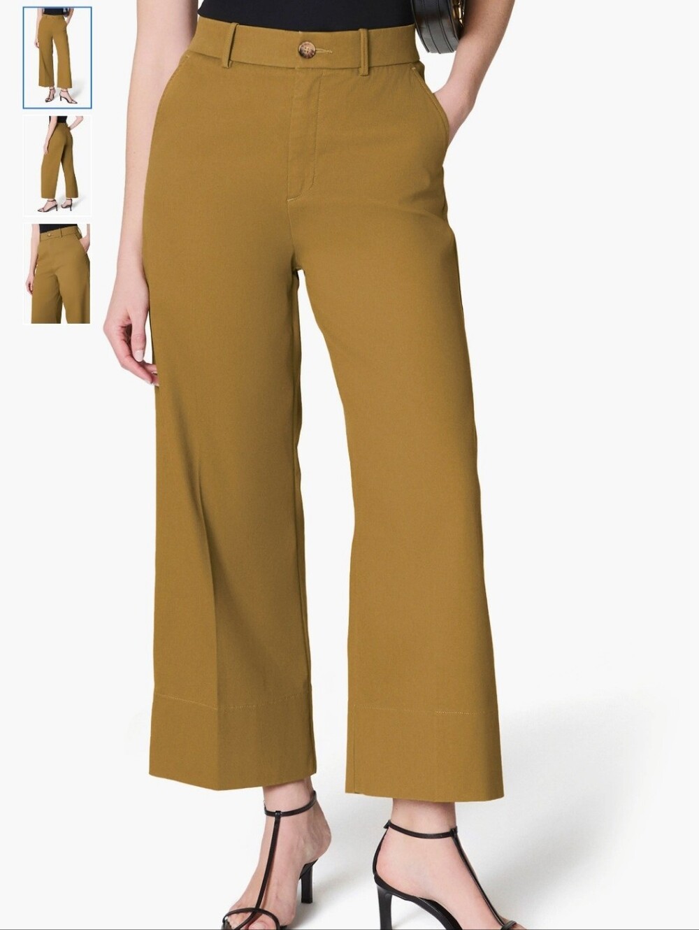 NWT SPANXsupersmooth™ Stretch Twill Cropped Wide Leg Pant | FlaxRegular M